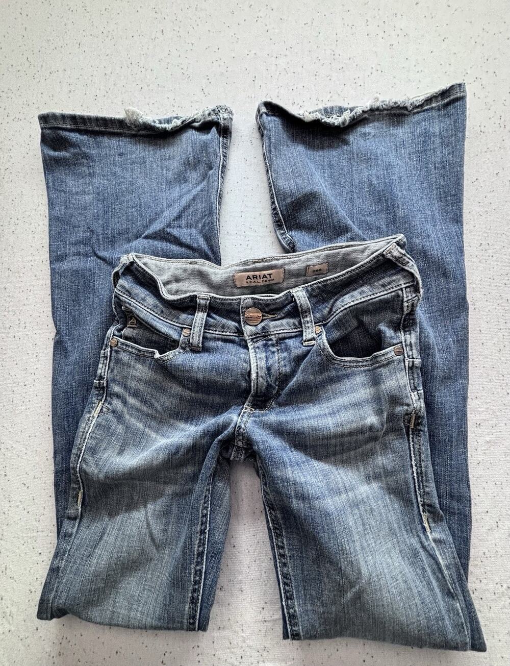 Ariat REAL Denim Perfect Rise Flare Jeans Womens 25R Medium Wash Stretch Western